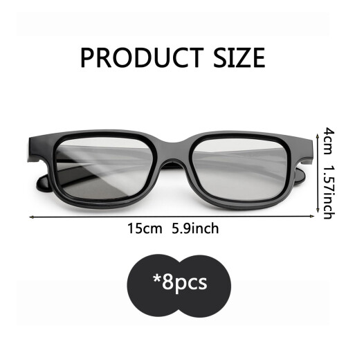 8PCS 3D Glasses, 3D Glasses for Cinema, Augmented 1