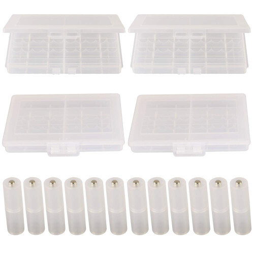 GTIWUNG 4Pcs AA/AAA Battery Storage Case Holder Bo