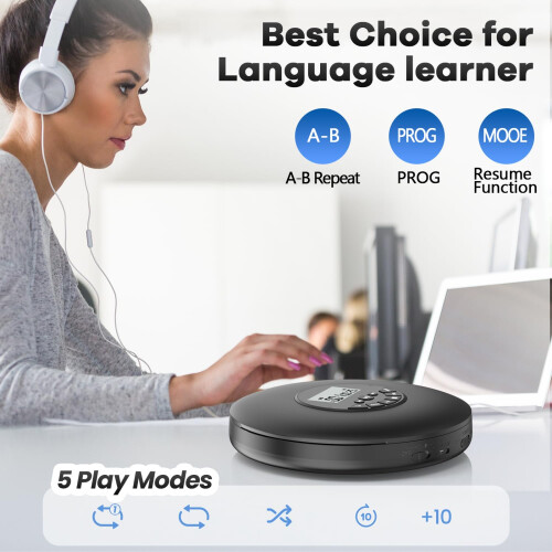 Arafuna Portable CD Player-Compact Discman CD Play 1