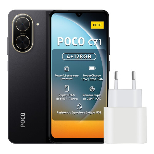 Xiaomi XIAOMI POCO C71 4G Smartphone 4GB+128GB Black, UNI