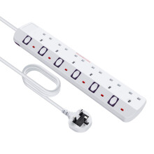 2M 6 Way individual Switch Power Surge Protection