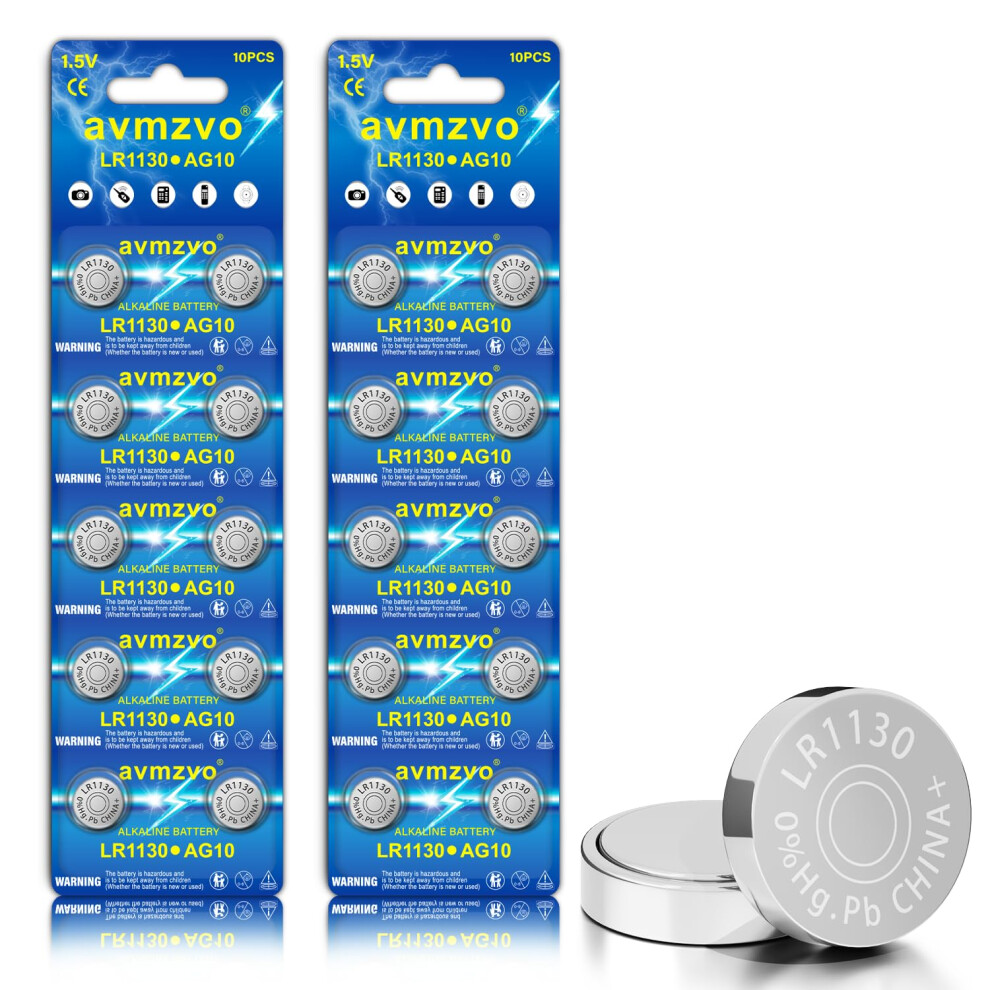 Avmzvo Lr1130 Button Cell Batteries Ag10 Lr54 189 35850335