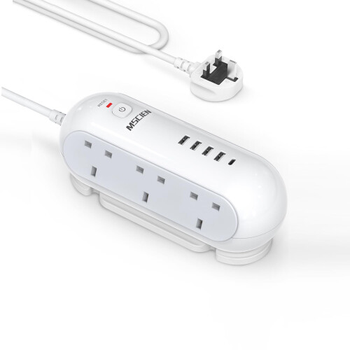 Mscien Extension Lead with USB Slots, 6 Way Socket