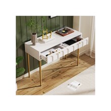 Dressing table (with 2 drawers) height 76.5 cm, cream white - Height 76.5 / Width 100 / Depth 45 cm
