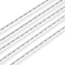 1m Non-Tarnish 3.28 Feet 304 Stainless Steel Cardano Chains Soldered Stainless Steel Color 1mm