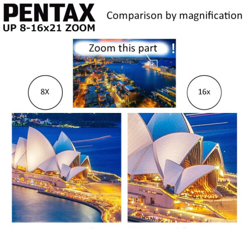 Pentax Pentax UP 8 - 16 x 21 Zoom Binocular - Black 2