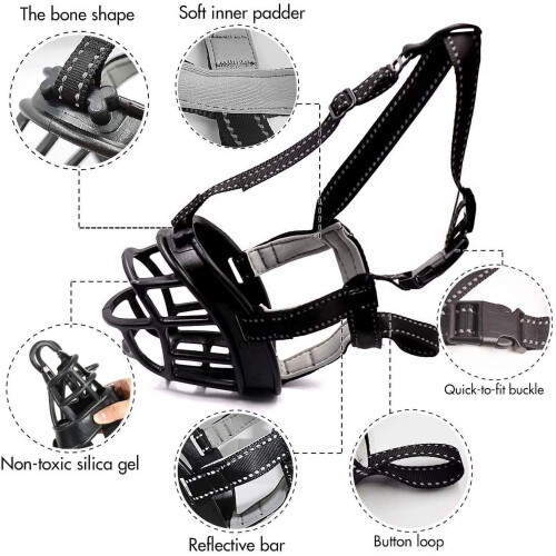 Soft Basket Muzzle For Dogs Secure And Comfortable Fit, Better Prevent Bites, Chewing And Barking Muzzle 1