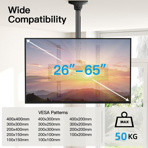 PERLESMITH Ceiling TV Bracket - Adjustable Swivel 1