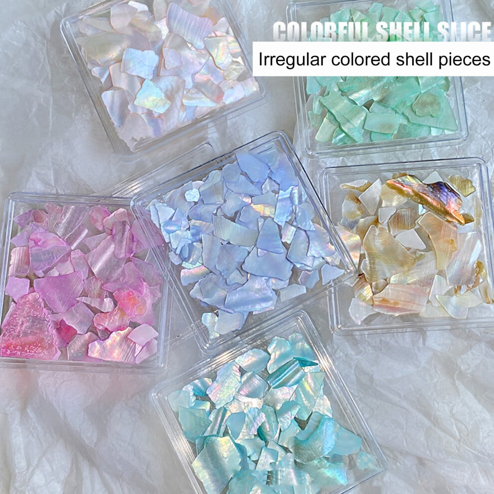 Pink Season 1 Box Nail Art Decor, Irregular Broken-off Ultra-thin Shells for DIY Non-falling Nail Jewelry, Natural Shell Pieces, compatible with nail