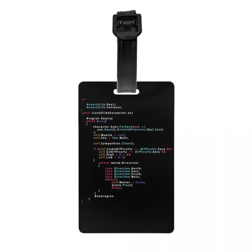 ng Programmer Nerd Geek Luggage Tags for Travel Suitcase Science Hacker Computer Code Privacy Cover ID Label