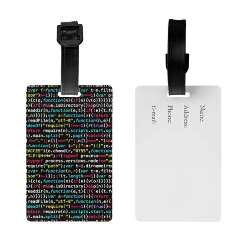 ng Programmer Nerd Geek Luggage Tags for Travel Suitcase Science Hacker Computer Code Privacy Cover ID Label 2