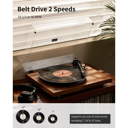 Record Player Vinyl Player, Upgraded 5.0 Bluetooth 1
