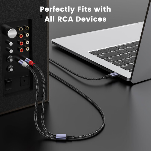 MOSWAG USB C to RCA Audio Cable,USB-C to 2 RCA Typ 2