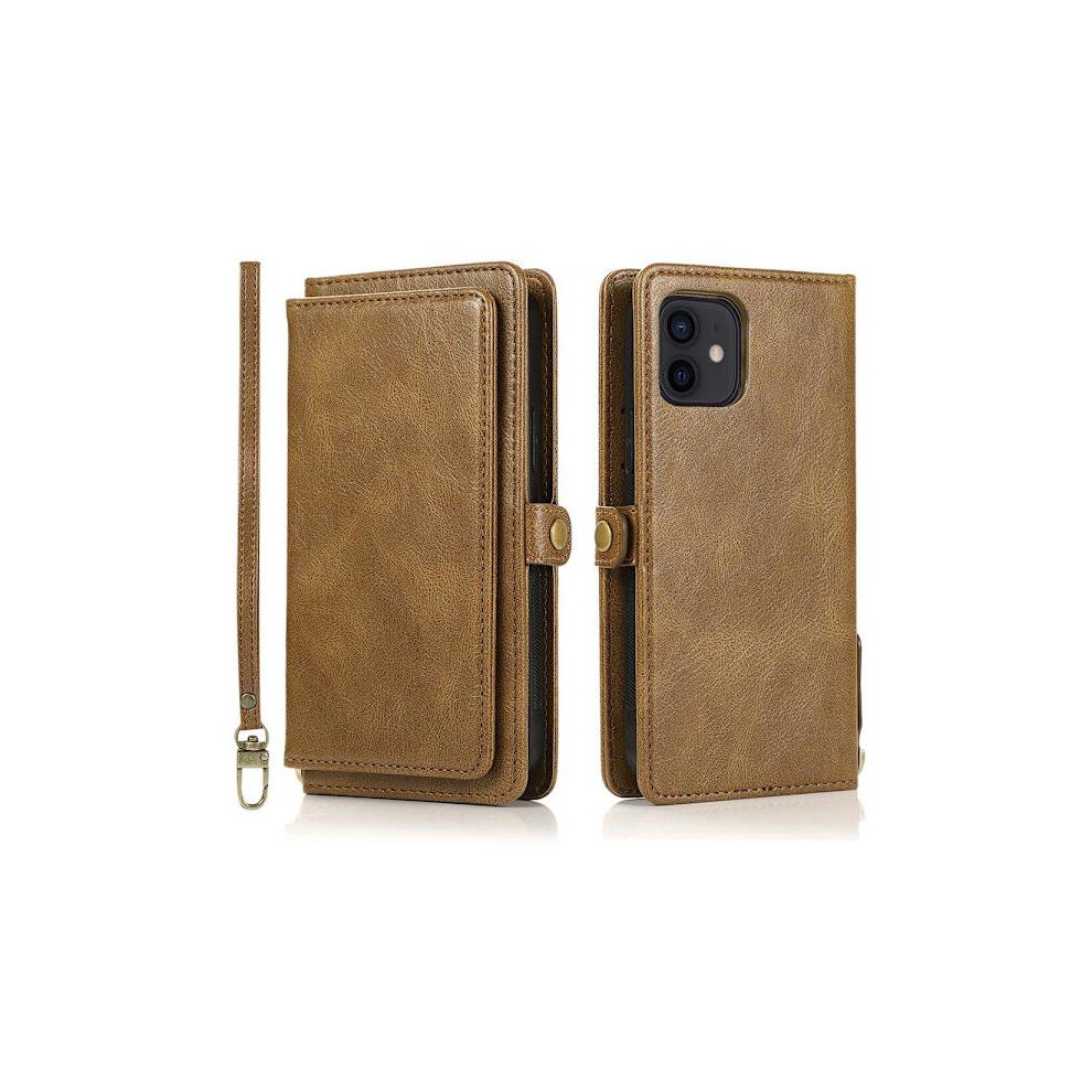 Smooth Stylish 2-1 Wallet Case - Compatible With Iphone 12 Mini Brown 9048212086161