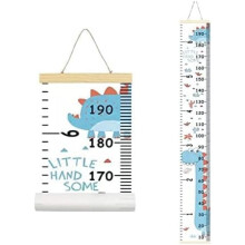 Growing Child Measure, Wooden Frame Fabric Cloth Height Measurement Ruler from Baby to Adult for Kids Room Decoration
