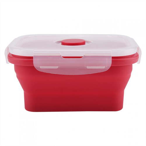 VIFERR Lunch Box3Colors350ml Ορθογώνιο κουτί Bento από σιλικόνη Πτυσσόμενο κουτί φαγητού για