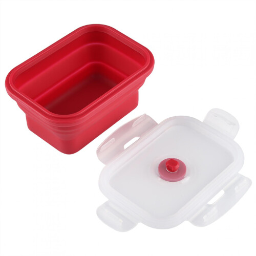VIFERR Lunch Box3Colors350ml Ορθογώνιο κουτί Bento από σιλικόνη Πτυσσόμενο κουτί φαγητού για 2