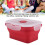 VIFERR Lunch Box3Colors350ml Ορθογώνιο κουτί Bento από σιλικόνη Πτυσσόμενο κουτί φαγητού για 7