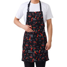 Gestreifte Kochschürze für Erwachsene, Kellnerschürze mit Taschen, Küchenschürze 2K6V5