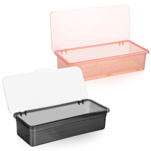 2 Pcs Flatware Trays with Lid Kitchen Cutlery Organizer Drainer Boxes Plastic Utensil Storage Containers Silverware Dinnerware Holders