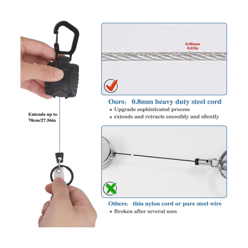 3Pack Vertical 2Card Badge Holder and Heavy Duty Retractable Keychain 1