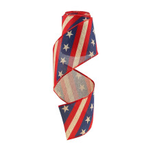 ICQOVD4. Juli Unabhängigkeitstag4Dekorationen, 5 Yards amerikanisches Flaggen-Sternen-Streifen-Band Partyschleife DIY Produktionsband