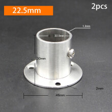 FANJIE Stainless Steel Cabinet Clothes Closet Rod Bracket Holder Flange Socket 2 Pcs