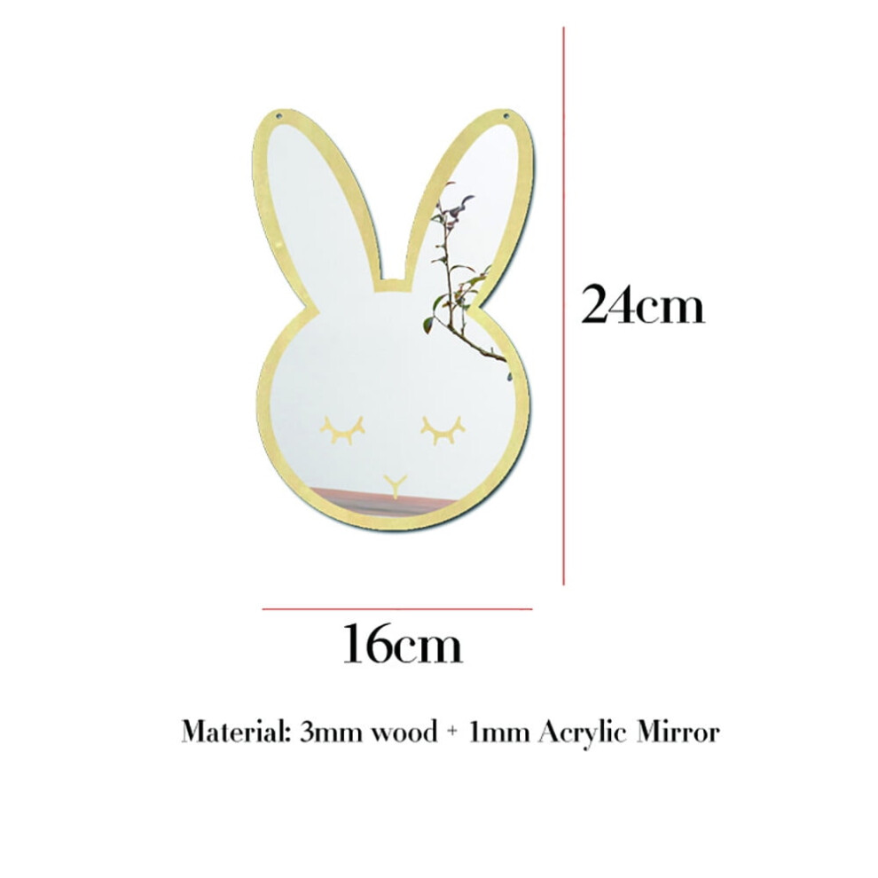 Kiplyki Nordic Wood Acrylic Mirror Cartoon Wall Room Wall Decoration A