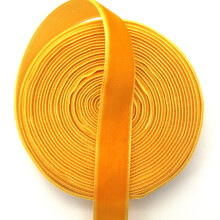 Cinta de terciopelo amarillo tierra de 5 yardas para envolver regalos, lazos para el cabello, manualidades de boda y decoración del hogar (5/8