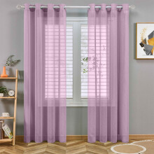 Cortinas semitransparentes Djiypn para quarto, 2,5 metros de comprimento, com ilhós, verticais, que permitem a passagem de luz, ideais para sala de