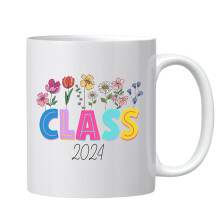 Caneca de Cerâmica QTBIUQ2024, 325ml, Presente Comemorativo para Formandos da Turma de 2024, Caneca de Formatura