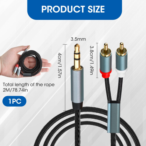 Phono Mini Jack Stereo Lead RCA to 3.5mm Cable Hea 1
