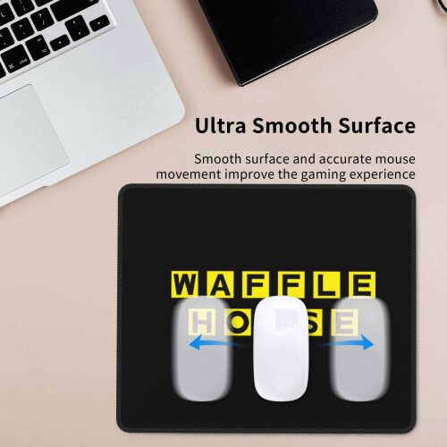 Waffle House gummilåskantmusematte, skrivebordsmatte, skriveplate, spillmatte med flere koder, musematter for datamaskiner, bærbar mus, musematte 2