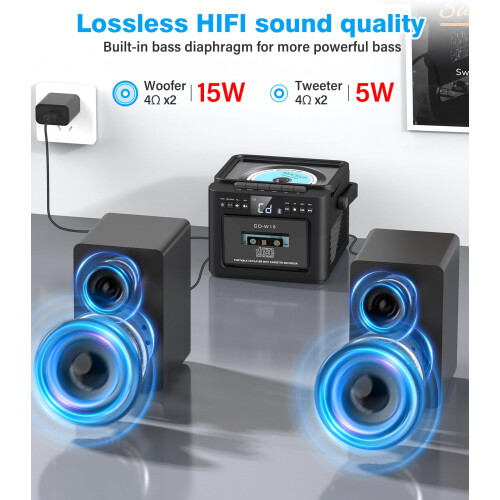 Greadio Home Stereo System with Boombox CD Player 2
