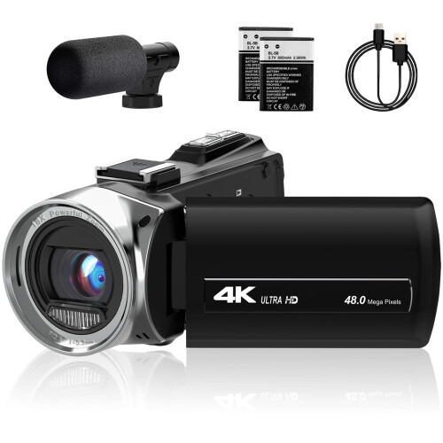 4K Video Camera Camcorder 48MP Vlogging Camera for