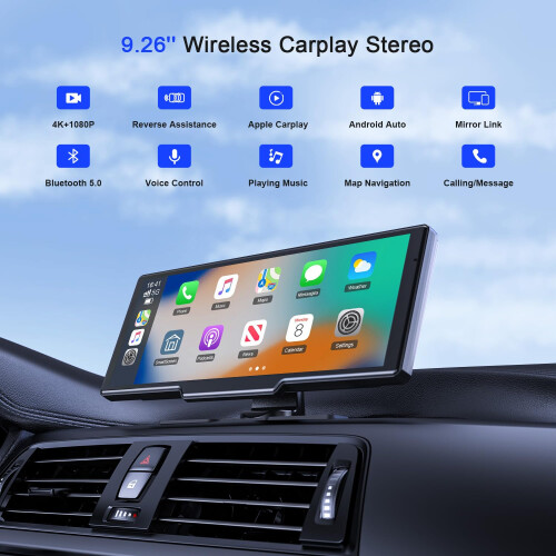 Avylet 9.26'' Wireless Car Stereo for Apple Carpla 1