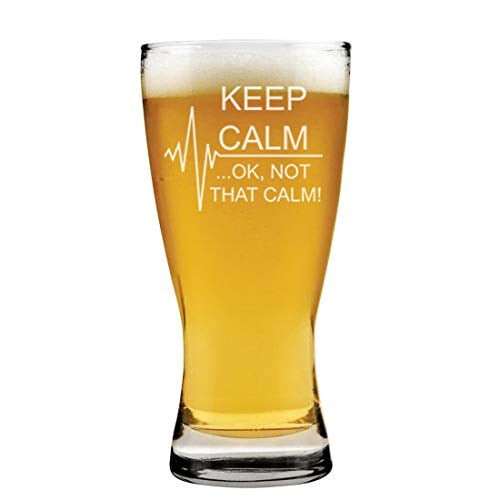 Ποτήρι μπύρας Pilsner 15oz Keep Calm Ok Not That Calm Νοσοκόμα Παραϊατρικό Ιατρικό ΗΚΓ