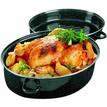 Emaljeret kalkunstegepande med non-stick belægning, 40x30x20 cm, sort