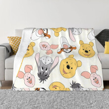 Niedliche Winnie Puuh Bärendecke, Flanell-Fleecedecke und Überwurf, kuschelig warm, Plüsch-Sofadecke für Kinder und Erwachsene, Geschenkidee, 127