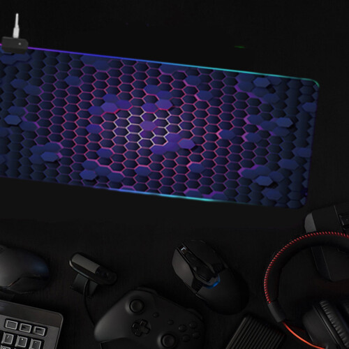 Mousepad Gamer Grande RGB Summercome (31,5 x 11,8 polegadas), LED suave e estendido, base de borracha antiderrapante, resistente à água,