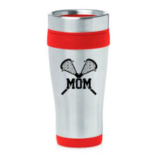 16oz Isolierter Edelstahl-Reisebecher Kaffeebecher Lacrosse MOM (Rot)