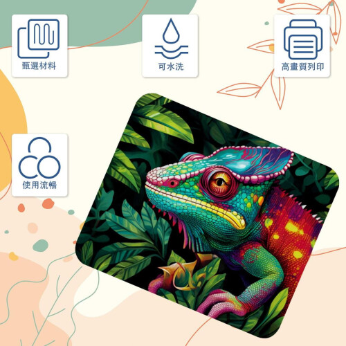 Mousepad Chameleon Green Leaf - Λεία επιφάνεια, παχιά επένδυση Mousepad, εργονομικός σχεδιασμός για 2