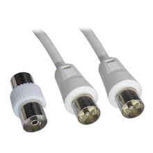 AQUARIUS 15 Metre White Coaxial TV Aerial Cable -
