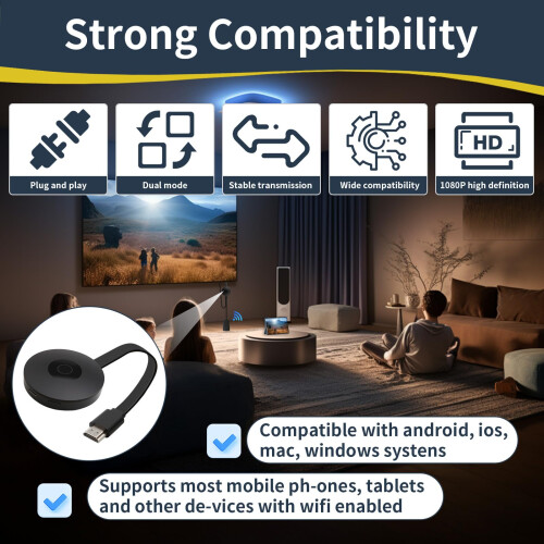 Amztour Wireless HDMI Dongle Support 1080P Video 4 1