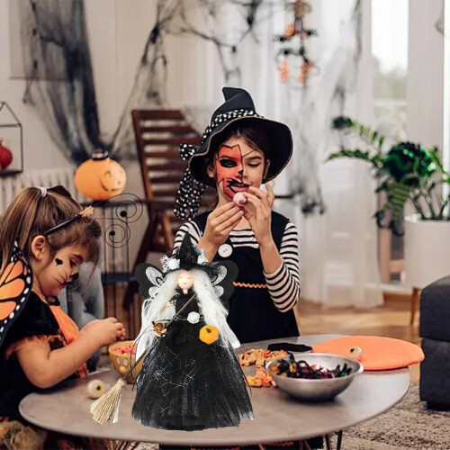 Διακόσμηση για το Halloween Magic Tree, κούκλα μάγισσας 11,8 ιντσών με σκούπα για Halloween 1
