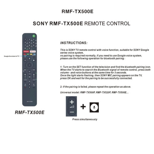 RMF-TX500E voice Remote Control compatible sony tv 2