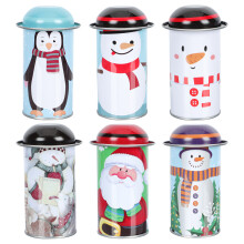Guangmc 6-teiliges Weihnachtskeksdosen-Set: Weihnachtsmann, Pinguin & Schneemann