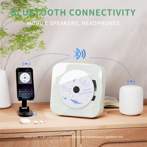 CD Player with Transparent Cover, Bluetooth, USB, 2