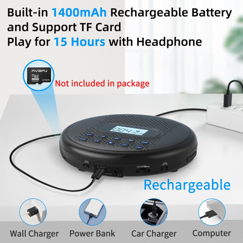 ARAFUNA Portable CD Player with Dual Stereo Speake 2