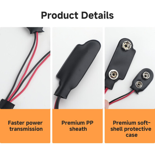PP3 to PP9 Battery Adapter 2 Pcs, PP3 9V Battery t 2